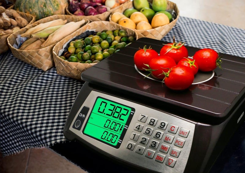 DIGI TARAZ Price Computing Scale, Commercial Food Scale, Counting Function,66lb/30kg,1g, Rechargeable, Waterproof Design, Stainless Steel Keys,Large LCD for Produce, Farmers Market, Grocery, Deli, Meat, Retail - Image 4